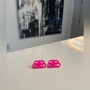 Hot Pink Balenciaga Earrings- NEW
